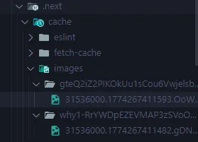 cache/images에 이미지가 캐싱된 모습